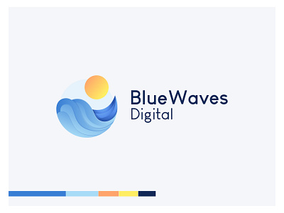 blue waves logo design brand identity branding design graphic design illustration illustrator logo logo design modern logo vector waves logo