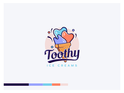 TOOTH + ICE CREAM LOGO brand identity branding design graphic design graphics2022 ice cream logo illustration illustrator logo modern design tooth ice cream logo vector