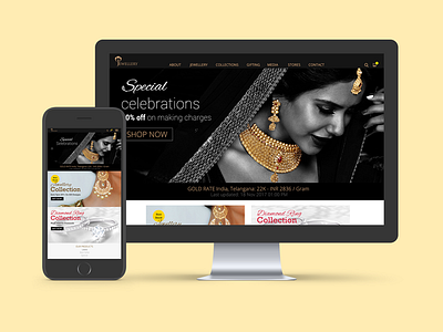 Jewelry Website Mock-up mock up responsive uiux visual design web design