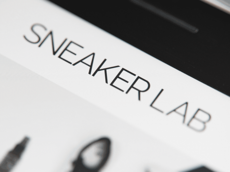Sneaker LAB - Logo Reveal ae animation branding illustrator logo lottie mobile motion type web design website
