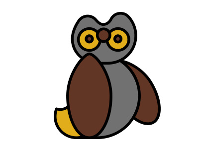 Owl book caracter color flat illustration minimal simple tale