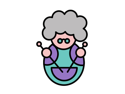 Grandma book caracter color flat illustration minimal simple tale