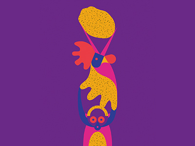 Totem caracter cock color flat illustration monkey potatoes sketch tale totem