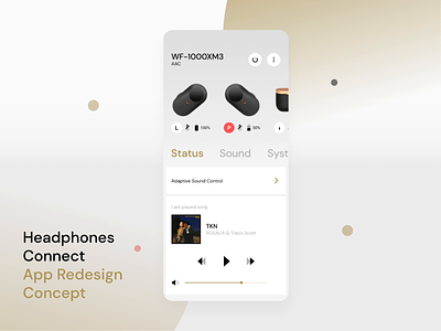 Headphones Connect - App Redesign Concept app clean concept equalizer headphones intercation mobile app mobile app design mobile apps music player music player ui sony sound ui ui ux uidesign uiux wf
