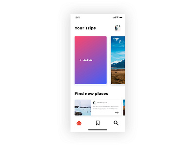 Plan your trips — app clean ui mobile trip app ui