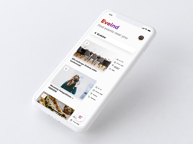 Find events near you — app by Kacper Murzyn on Dribbble