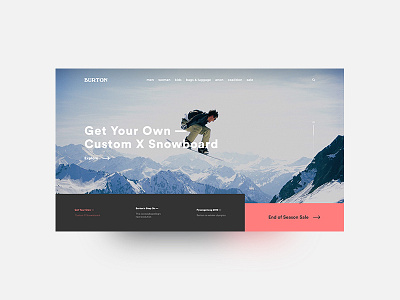 Landing Page — #dailyui 003 burton clean concept dailyui desktop landing page snowboard ui website winter