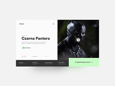 Cinema Landing Page — website black panther cinema clean concept desktop movie ui