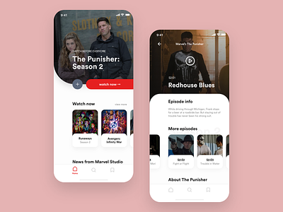 Weekly Design #2 — Streaming Service app concept design marvel mobile movie on demand streaming streaming app ui