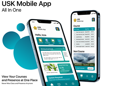 USK Mobile App : Education Center App education education app education app design homework mobile mobile app project student ui