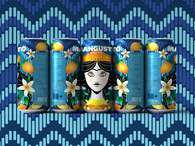Mangusto art blue brand identity can design character design digital art drink graphic design illustration mango packaging packaging design tashkent uzbekistan