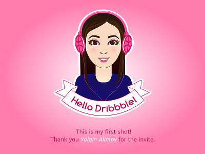 Thank you Yolqin Alimov firstshot graphic design hello dribbble illustration invite
