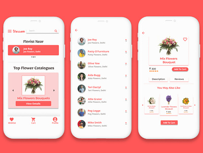 Flower Catalogue App branding dailydesign dailyui design illustration logo practice signup ui ux vector