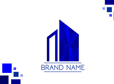 BLUE LOGO DESIGN graphic design logo polygonal logo
