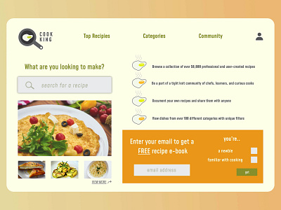 Cooking website landing page branding cooking design figma interface landingpage recipe ui ux website