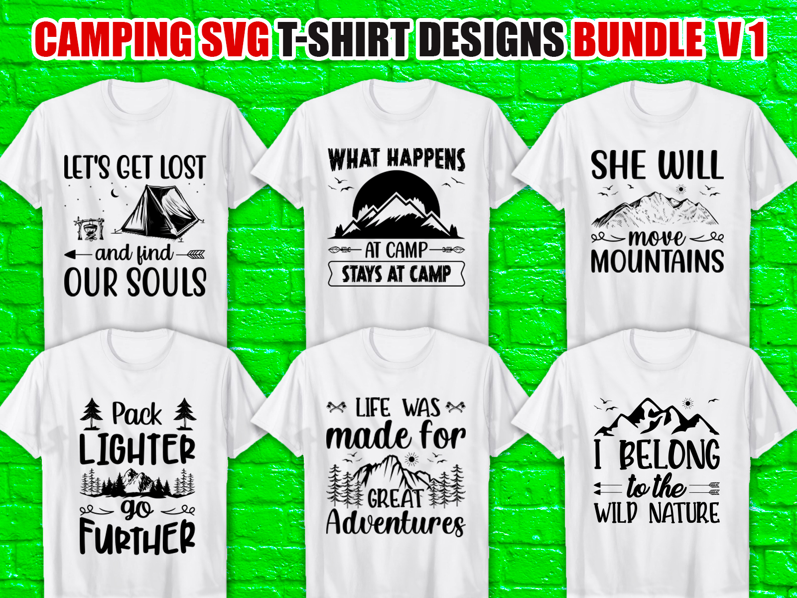 Camping Svg T-Shirt Desing Bundle by Best T-Shirt cave on Dribbble