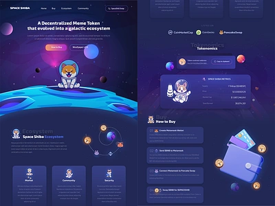 Meme Coin Website Design coin crypto design meme shiba ui web3 webdesign