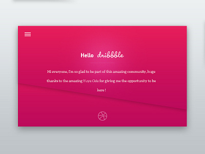 Hello Dribbble dribbble hello