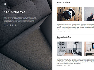 Splitted Blog Concept blog minimal webdesign