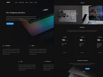 Oryx landing page webdesign