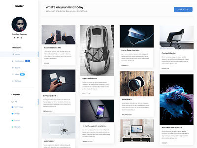 Pinster dashboard pin site ui