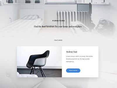 Furniture Site Concept card furniture minimal webdesign