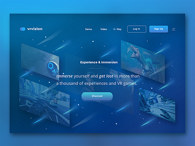 VR Header Page Exploration gaming header ui vr webdesign