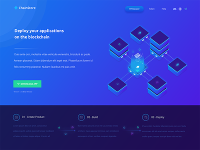 Landing page blockchain crypto illustration landing page ui webdesign