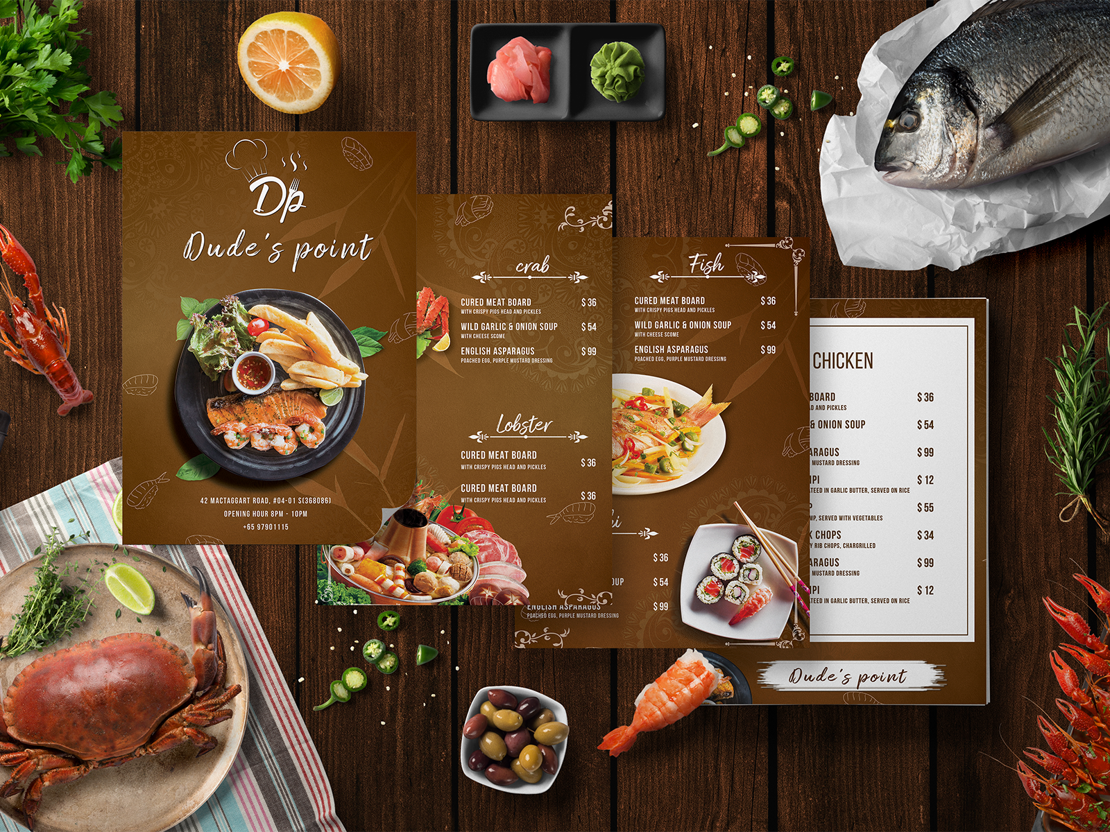 dinner menu card template