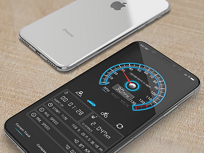 Speedometer App UI app dark dashboard fast ios iphonex needle speed speedometer tracking ui design ux design