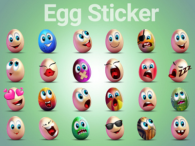 ""Egg Sticker Set"" egg set sticker