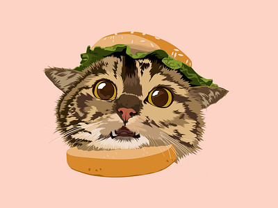 Cute cat in a burger