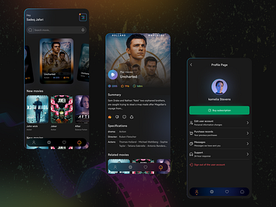 Movie player concept App Design cocept ui ui designer uiux userexperience userinterface ux ux experience