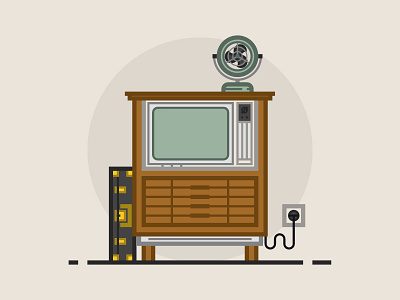 Television line lineart retro tv vector