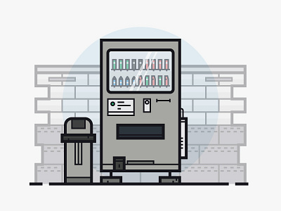 vending machine grey illustration lineart vector vending