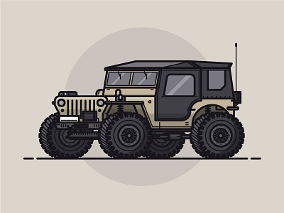 Jeep brown car illustration jeep lineart vector vehicle