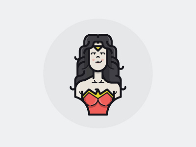 Wonder Woman hero illustration lineart outline red vector wonder woman