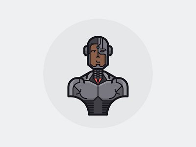 Cyborg cyborg grey hero illustration lineart outline vector