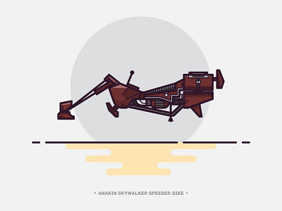 Spedeer 1 bike illustration lineart outline speeder star wars vector vehicle