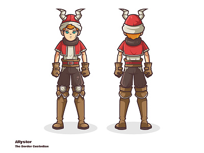 Character Design - Allyster adventure character human illustration lineart man outline red vector warrior