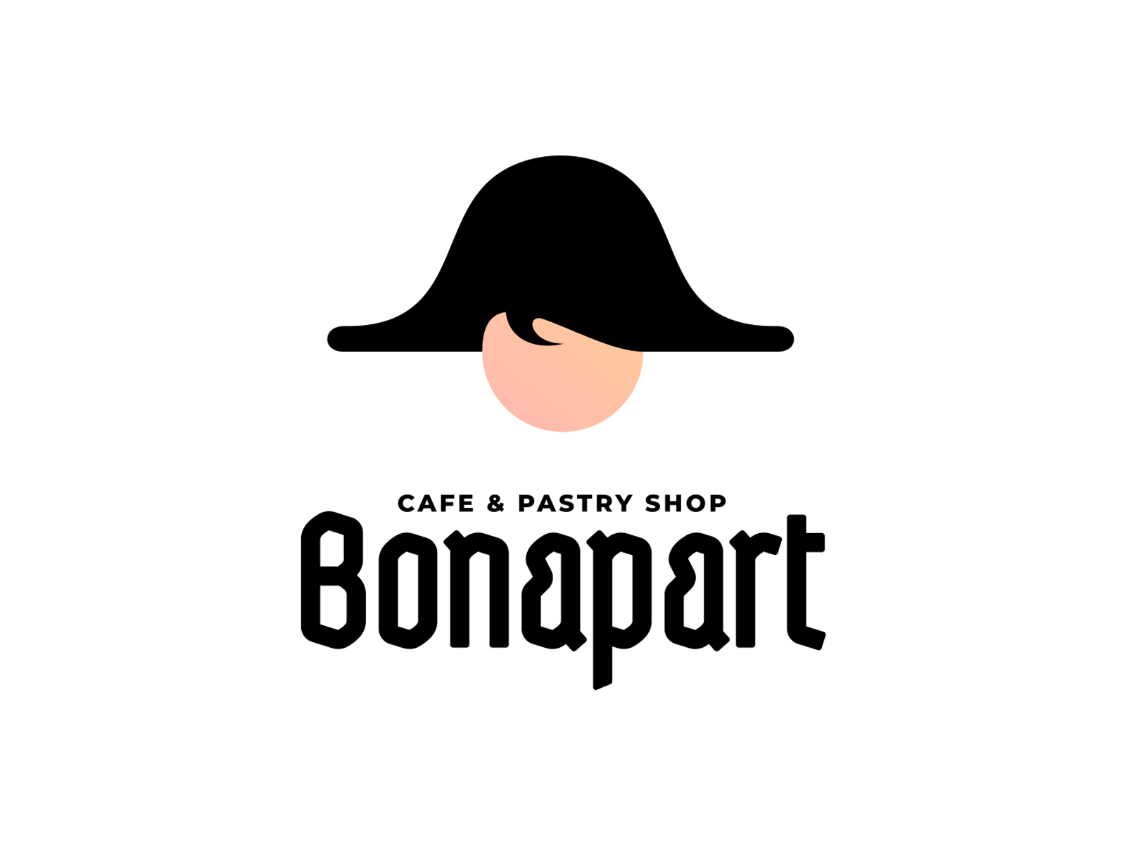 Bonapart Cafe & Pastry Shop Logo alcoholic drinks design braind cafe logo gif logo logo animation logo design logo designer pastry shop