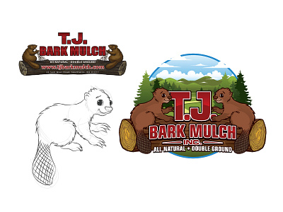 Logo Redesign Concept for TJ Bark Mulch icon illustration logo vector