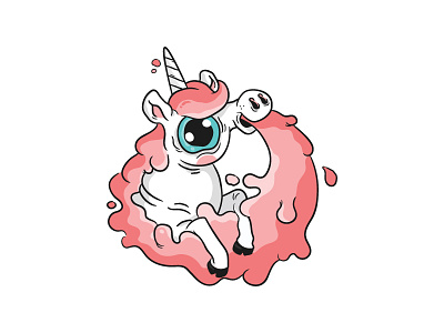 Ouroboros cartoon cute horse kawaii kazmology lowbrow magic my little pony ouroboros pink pony unicorn