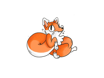Inktober: Stretch animal character cartoon character design cute design fox fox logo illustration infinity ipad kawaii kazmology ouroboros procreate typography