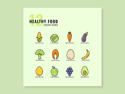 Healthy Food Linear Color Icons color