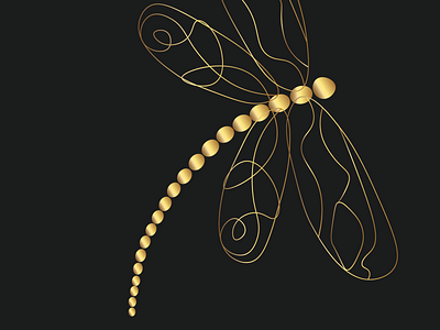 Dragonfly vector illustration dragonfly gold illustration vector