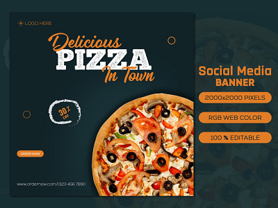 Food Social Media Banner Design ads ads banner design discount facebook facebook post food social media graphic design instagram instagram banner instagram post media pizza product design restaurant menu social web banner