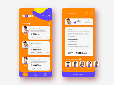 WORKR mobile application