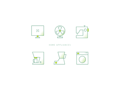 Icon Set - Home Appliances appliances branding design flat flaticons freeicons freevector home icon iconography iconset minimal ui ux vector