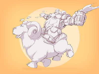 Dwarf with Beer beer character concept dwarf sheep sketch warrior